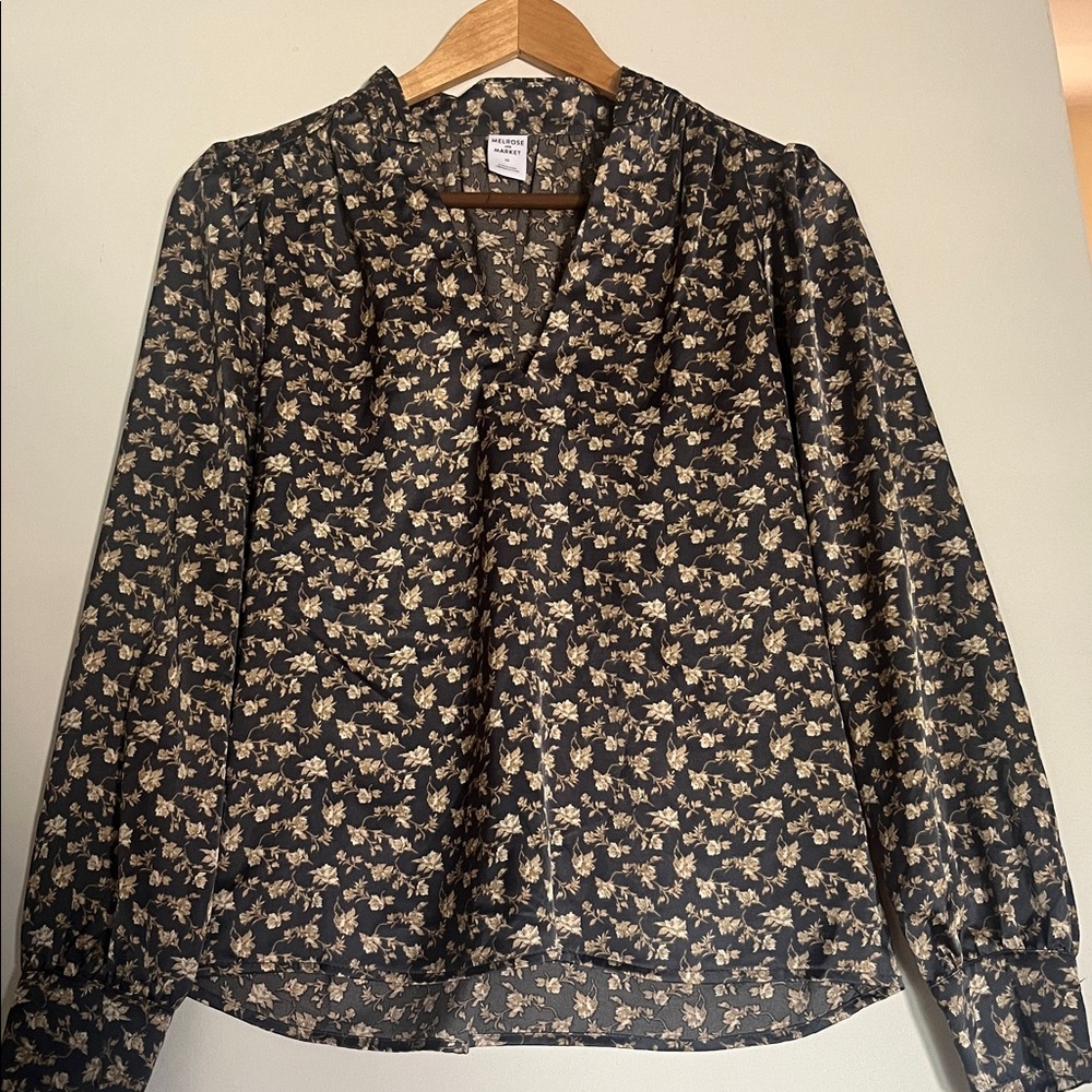 Melrose and Market Navy Floral Top
